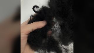 Черное переработанное огнестойкое полиэфирное волокно 12D×64 мм