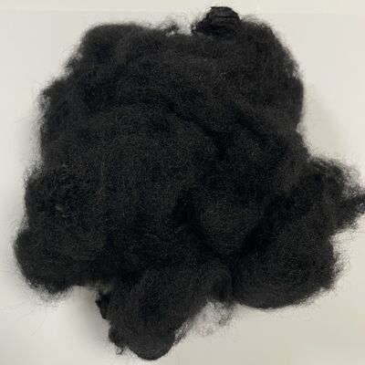 Хорошая цена. 12D×64мм Черное огнестойкое переработанное волокно Высокая безопасность домашний текстиль, автомобильные интерьеры Высококачественное сырье онлайн